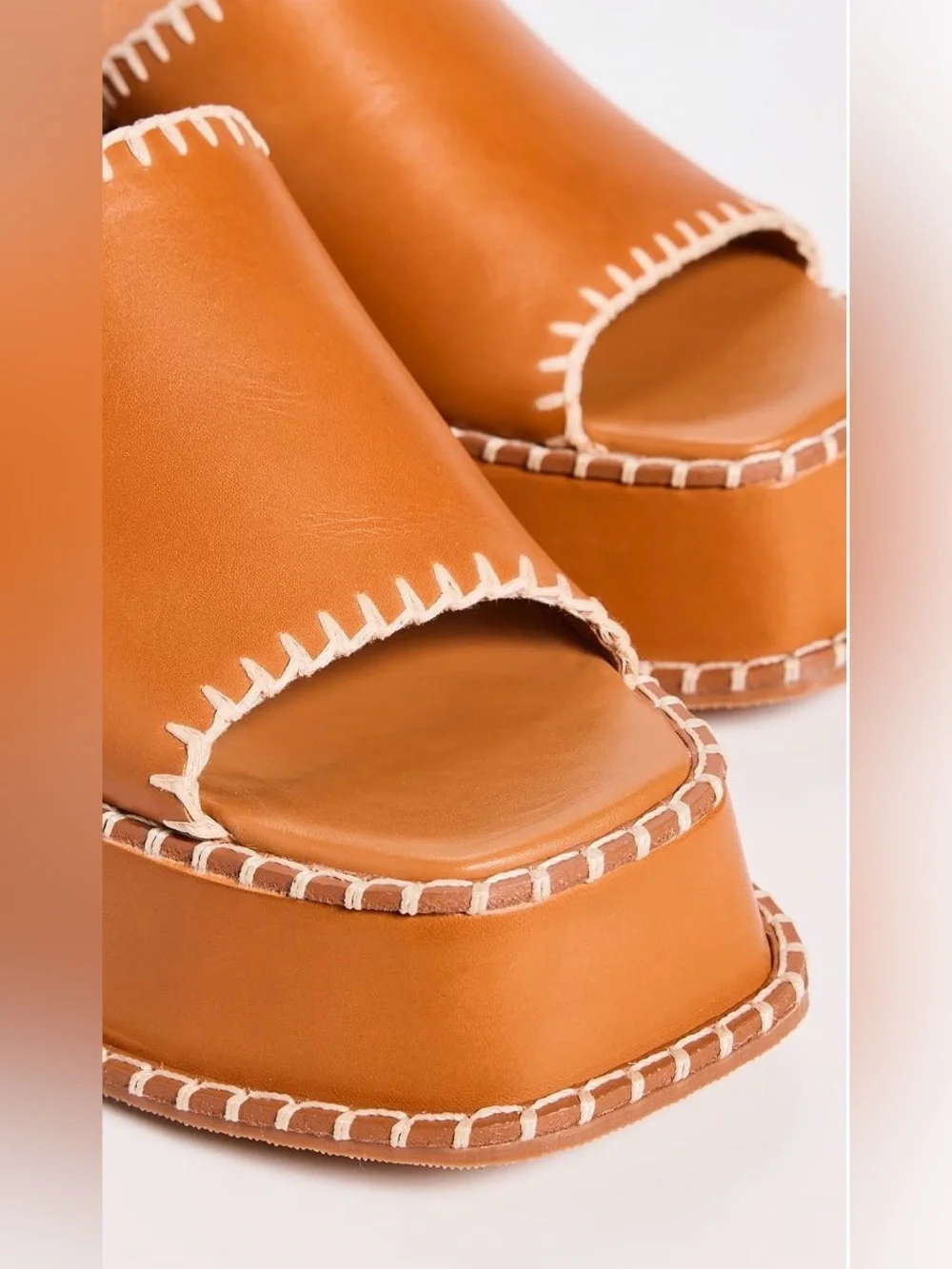 Farm Rio Camel Wedge Mule Sandals, NEW, Size 9 - Picture 5 of 15